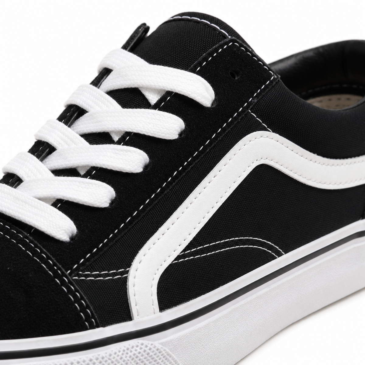 Zapatillas De Lonas Negras Con Plataforma de 3 cm Moda Urbana