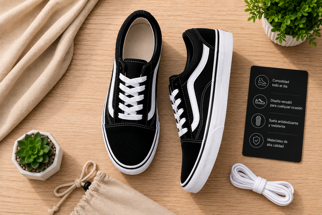 Zapatillas De Lonas Negras Con Plataforma de 3 cm Moda Urbana