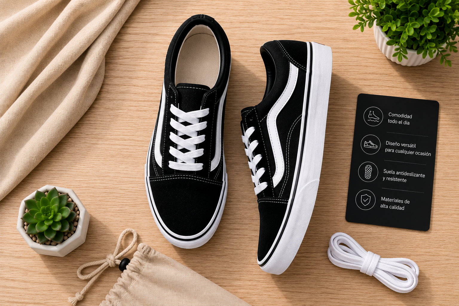 Zapatillas De Lonas Negras Con Plataforma de 3 cm Moda Urbana