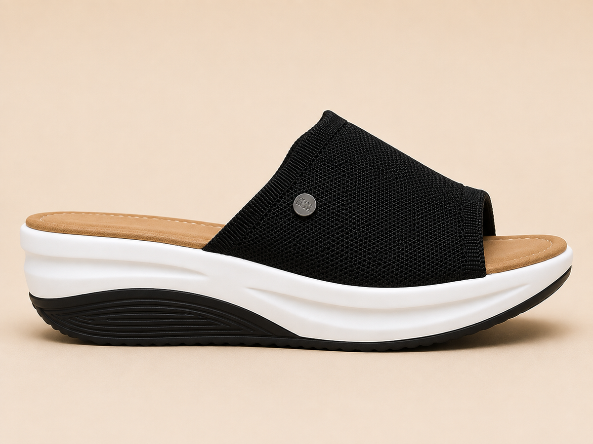 Chalas de Verano Con Plataforma Mujer Negras