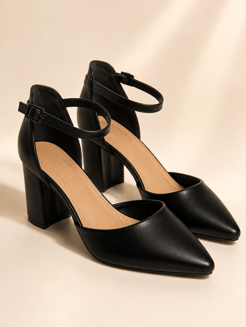 Tacones Mujer Negros Pu Tacón 6 Cm
