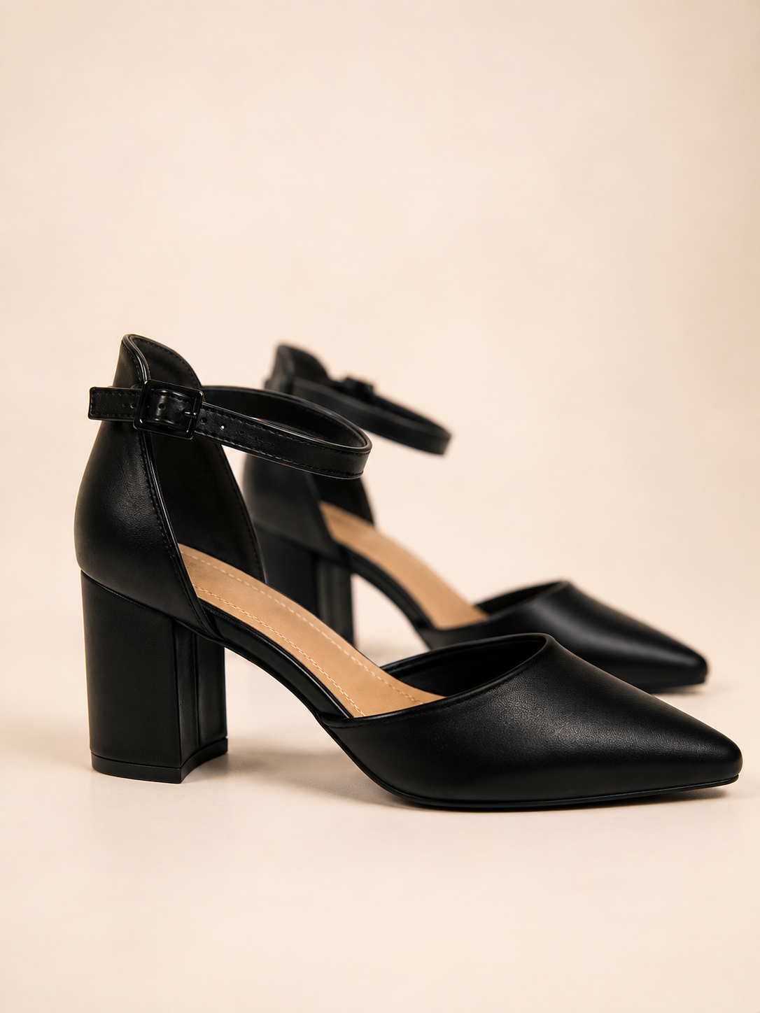 Tacones Mujer Negros Pu Tacón 6 Cm