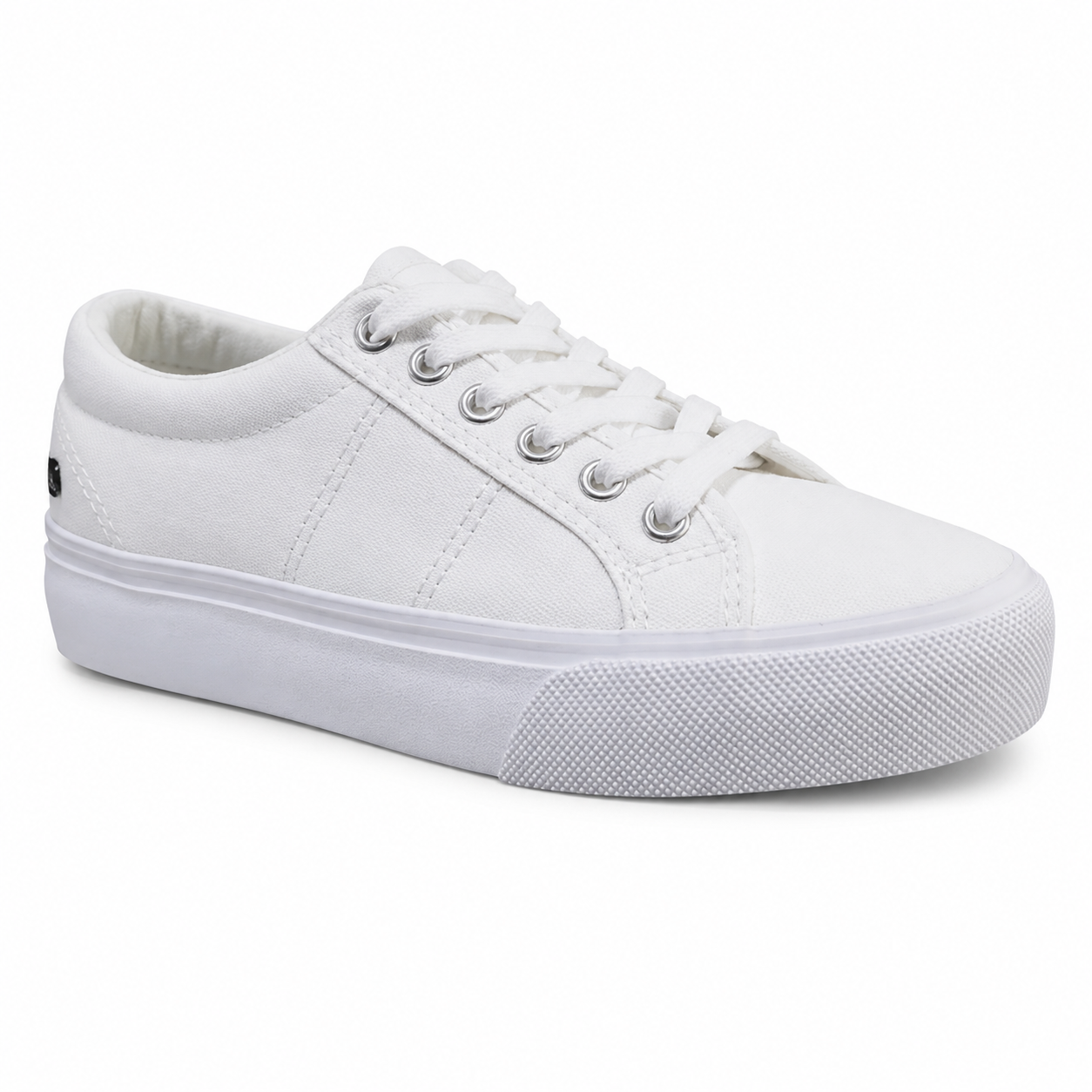 Zapatillas de Lonas Blancas Enteras Moda Urbana
