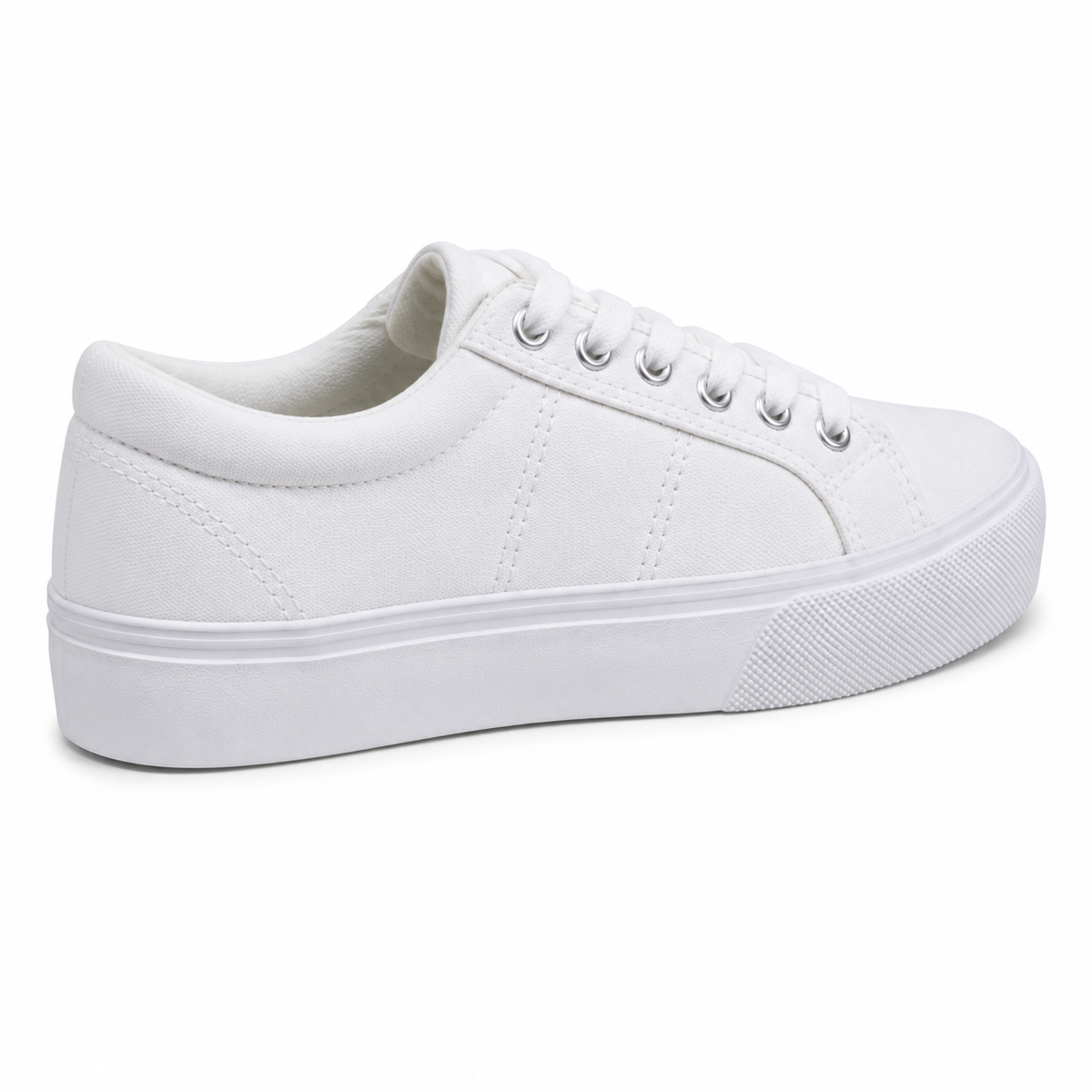 Zapatillas de Lonas Blancas Enteras Moda Urbana