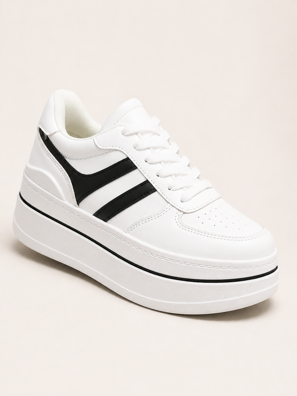 Zapatillas Blancas con Plataforma Alta Mujer 5 cm