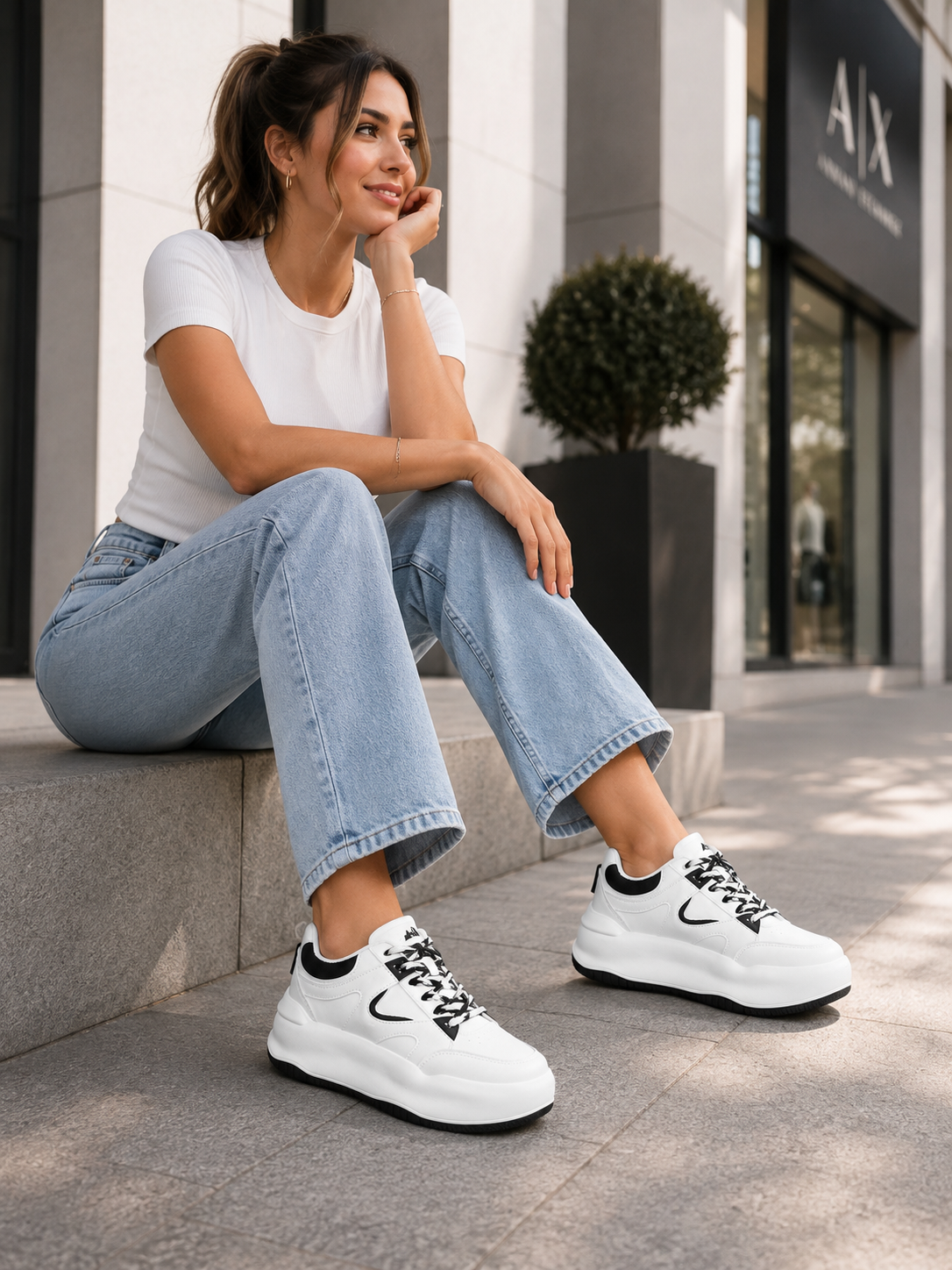 Zapatillas Ecocuero de Damas Ecocuero Plataforma