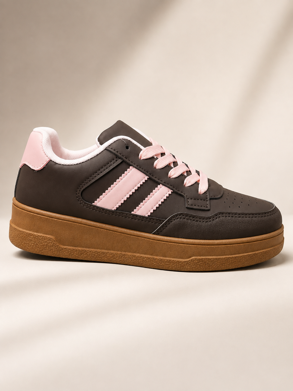 Zapatillas De Mujer Cafe Con Rosado