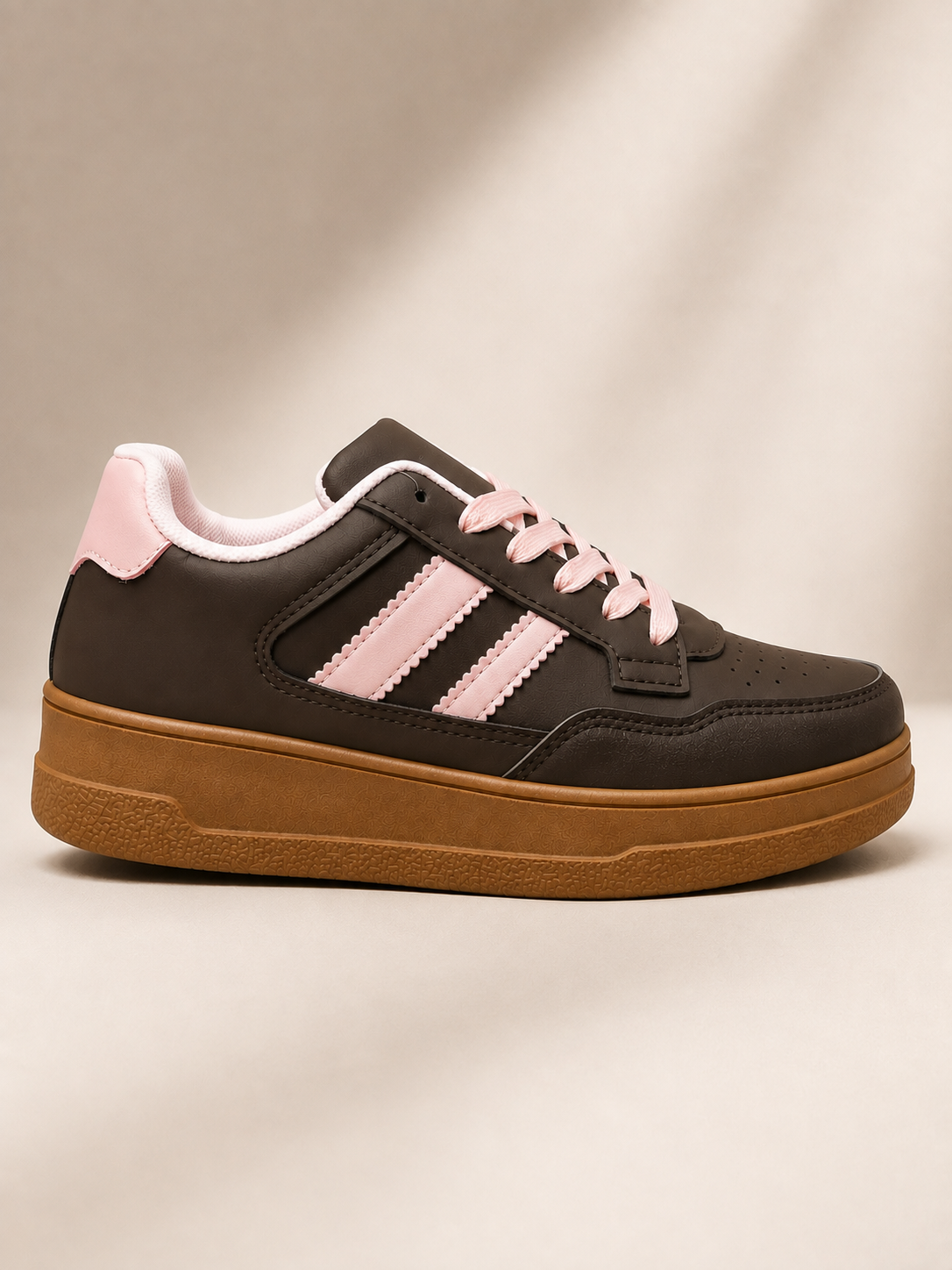 Zapatillas De Mujer Cafe Con Rosado
