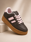 Zapatillas De Mujer Cafe Con Rosado
