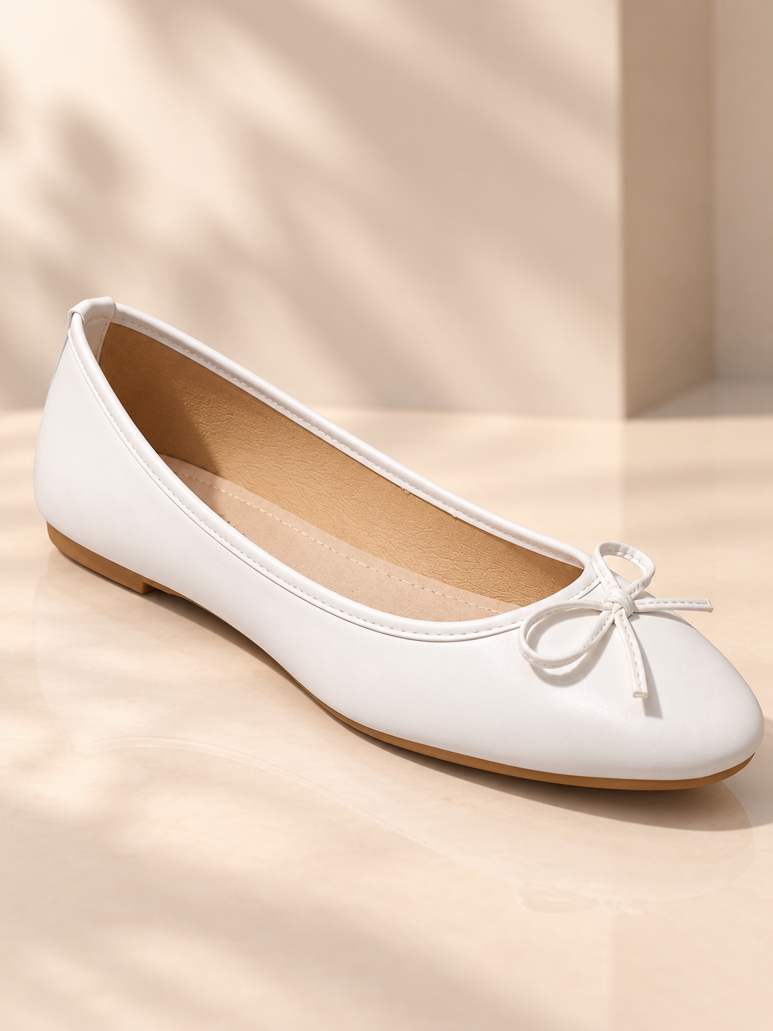 Bellerinas Mujer Blancas Ecocuero de alta Calidad