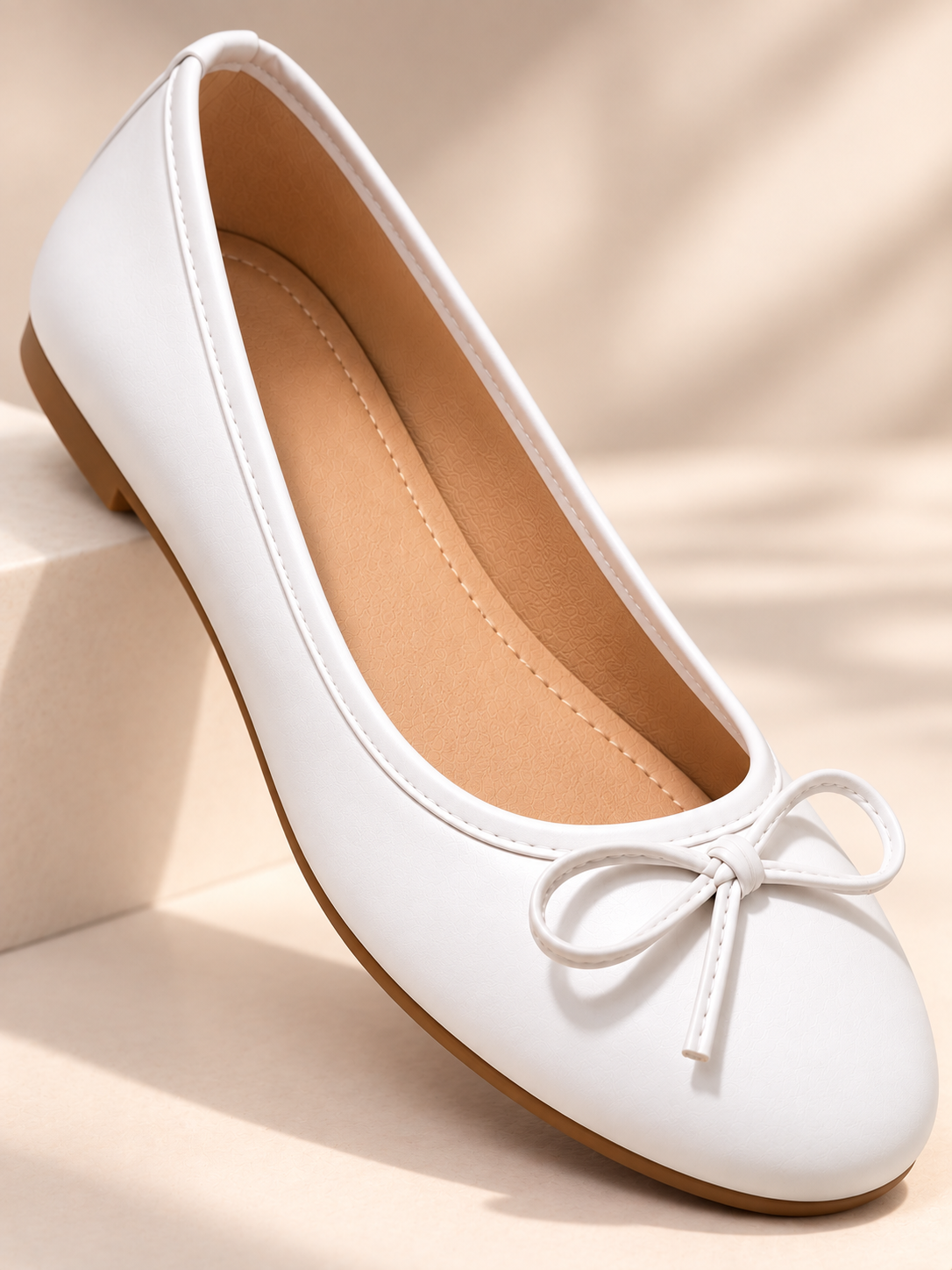 Bellerinas Mujer Blancas Ecocuero de alta Calidad