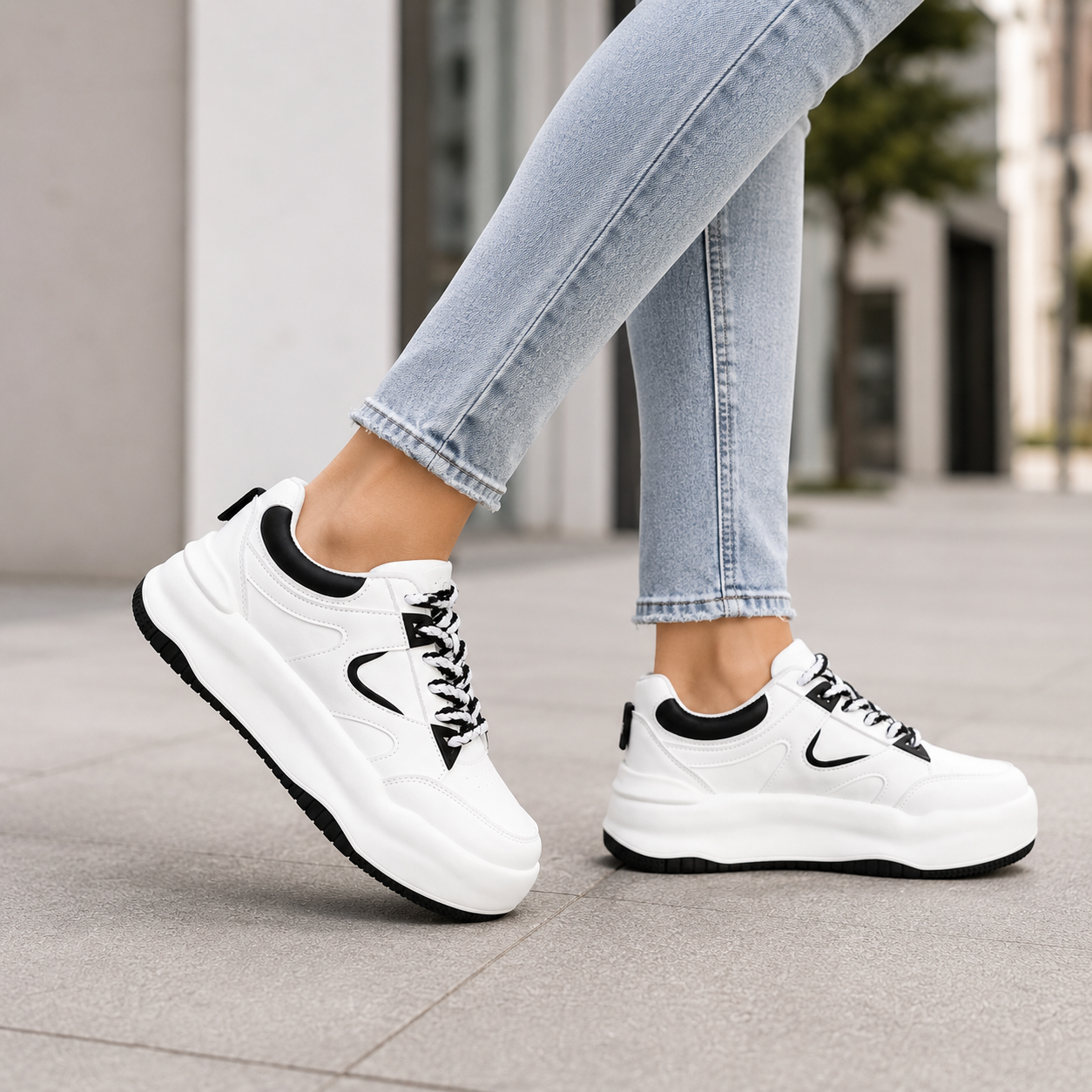 Zapatillas Ecocuero de Damas Ecocuero Plataforma