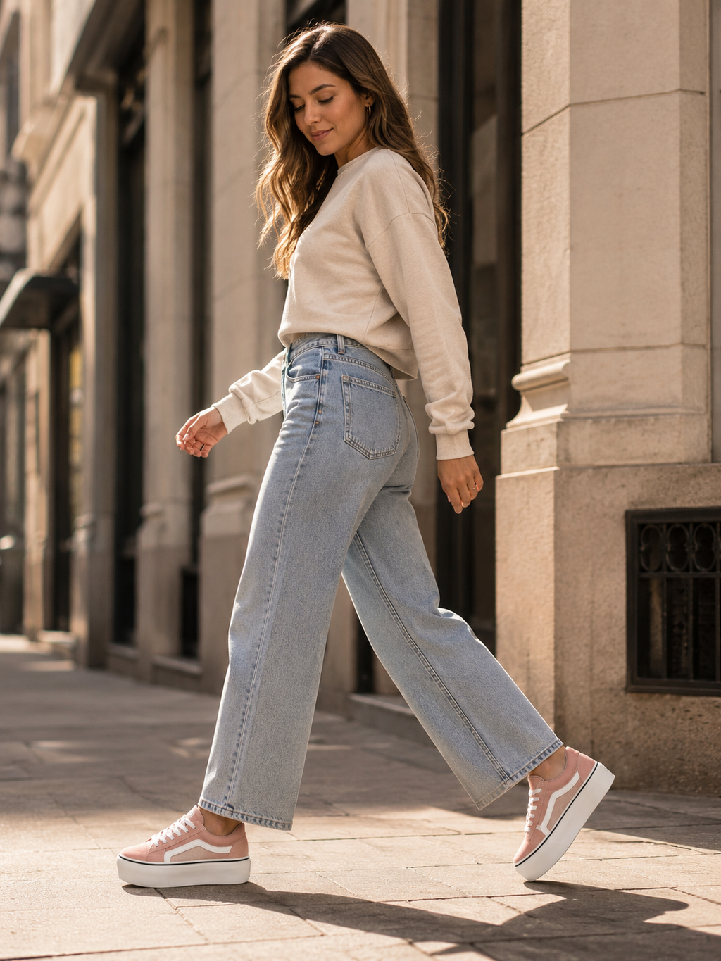 Zapatillas Mujer Rosadas Con Plataforma Alta