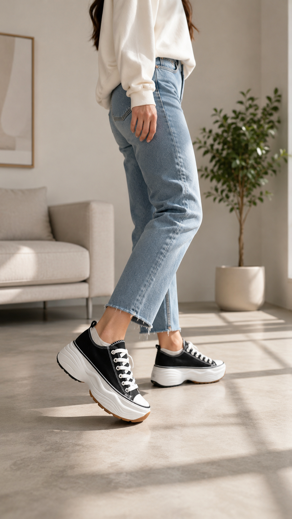 Zapatillas Mujer con Plataforma Alta 5 cm