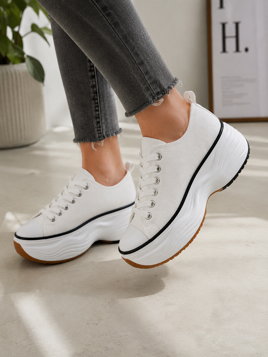 Zapatillas De Mujer Con Plataforma alta 4.5 cm