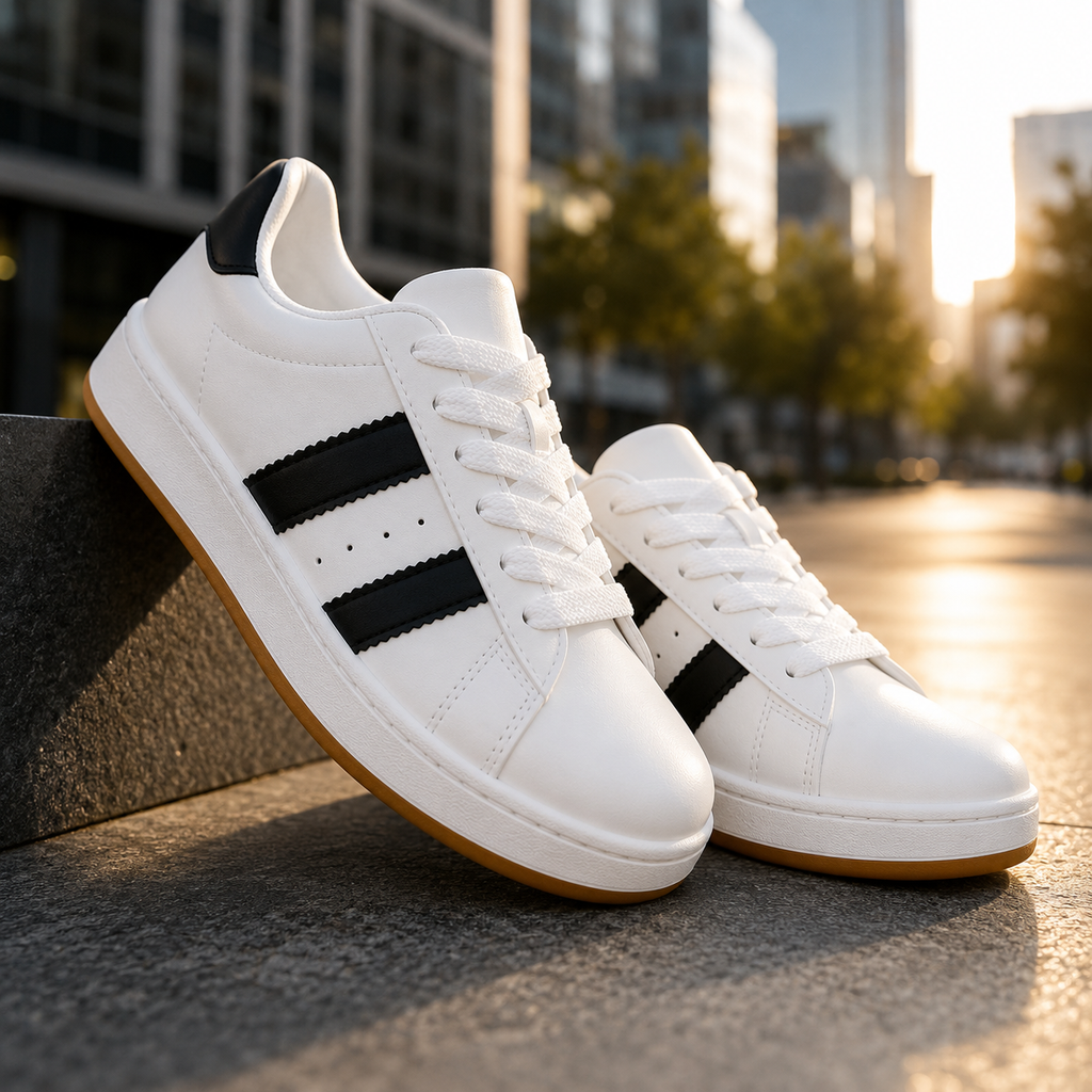 Zapatillas Mujer Blancas Urbanas con Plataforma Ecocuero