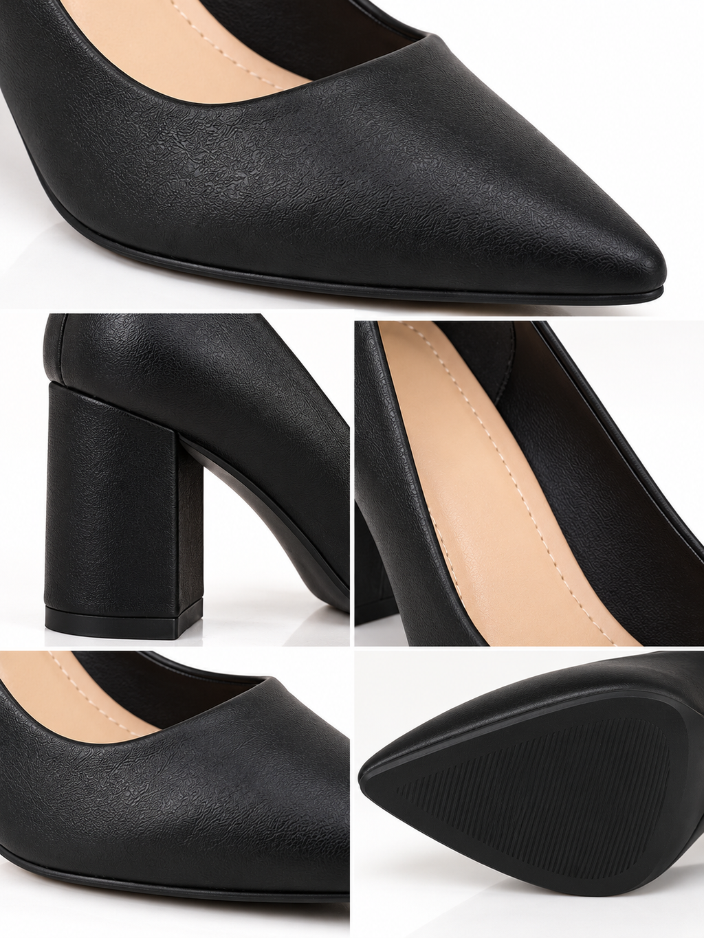 Tacones Mujer Negros Elegantes Ecocucero Punta Estileto