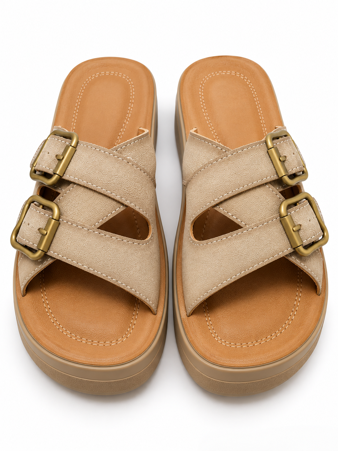 Chalas de Verano Beige Sandalias de Mujer