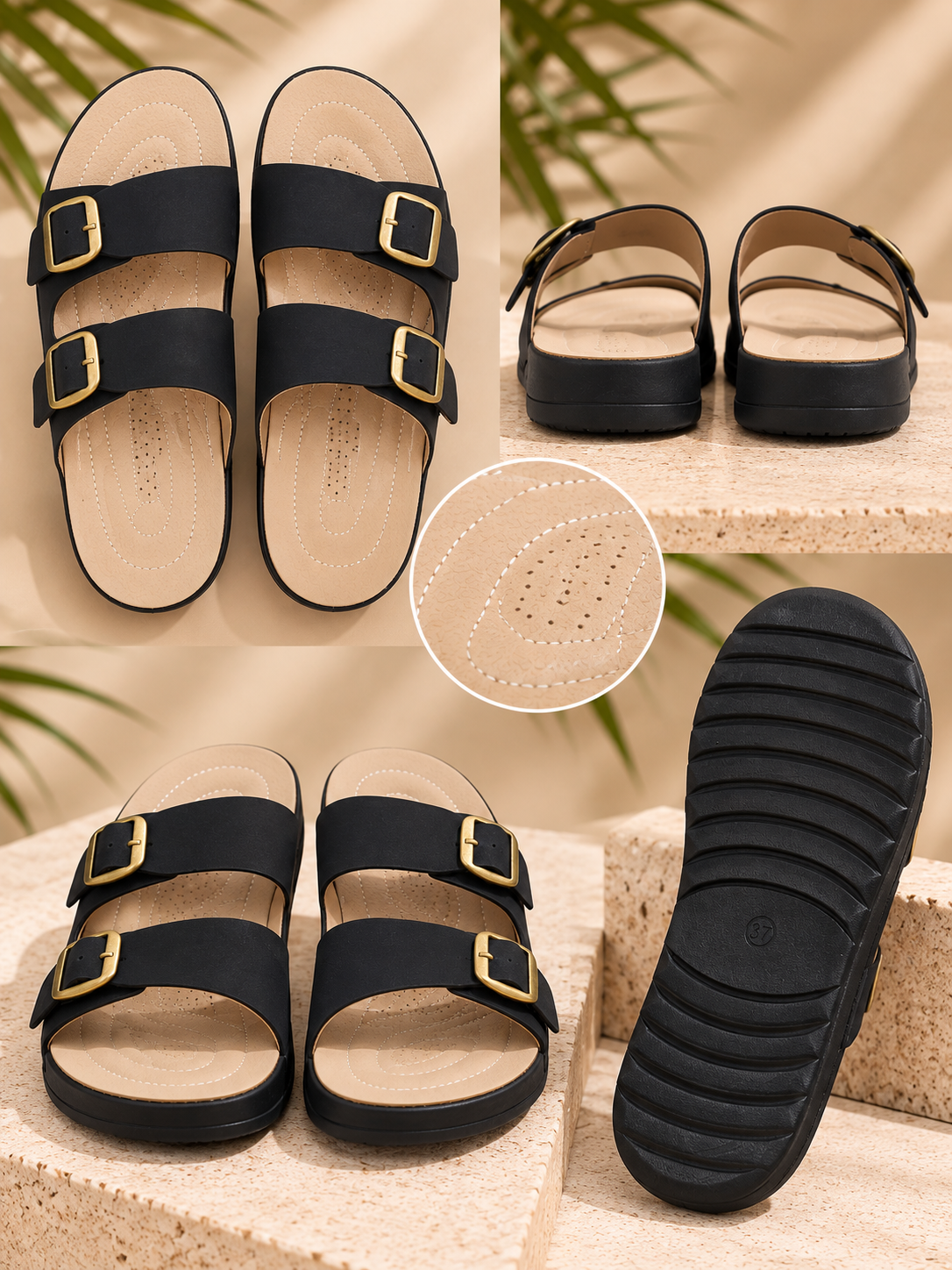 Chalas de Verano Negras Urbanas Comodas