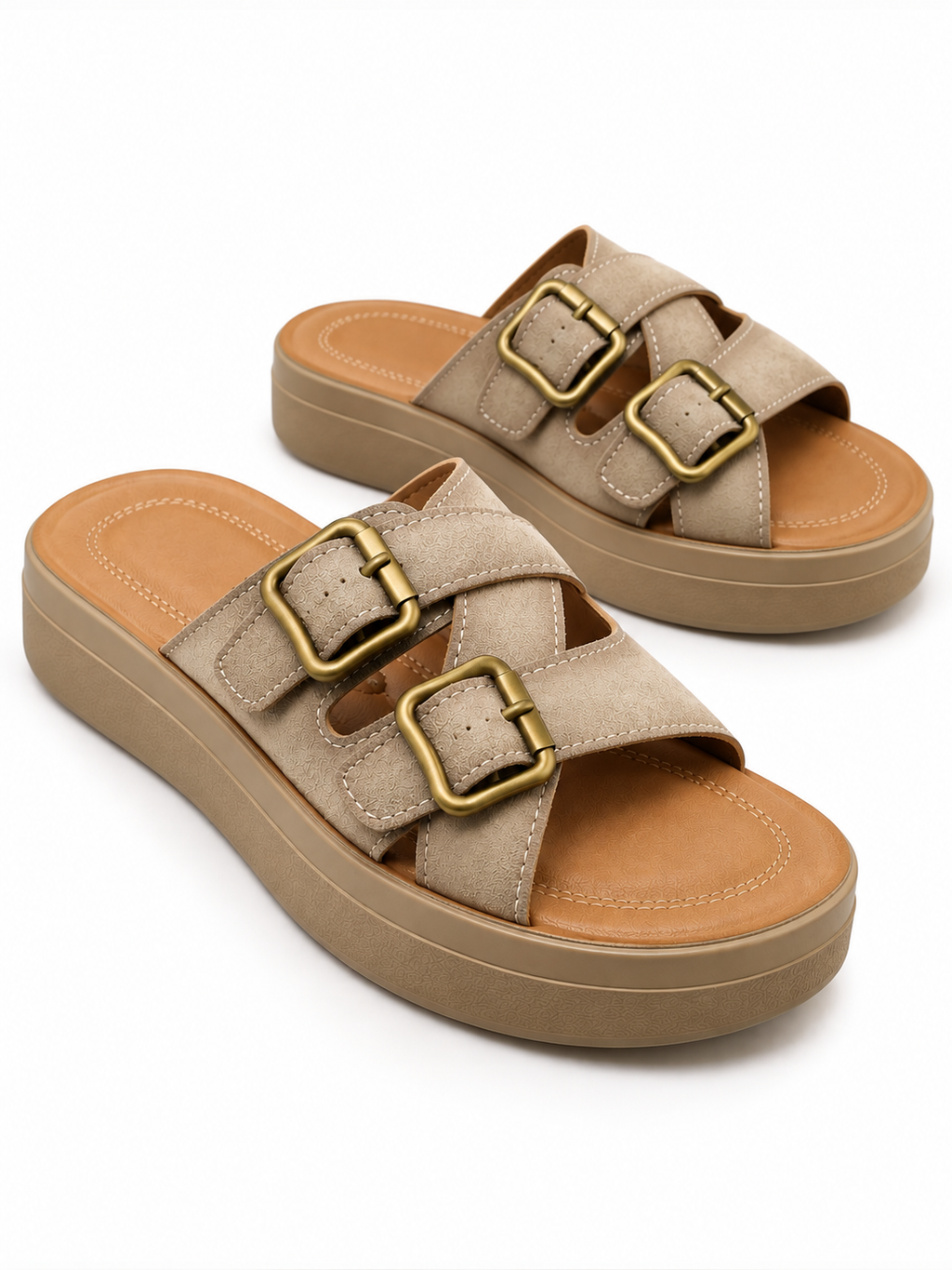 Chalas de Verano Beige Sandalias de Mujer