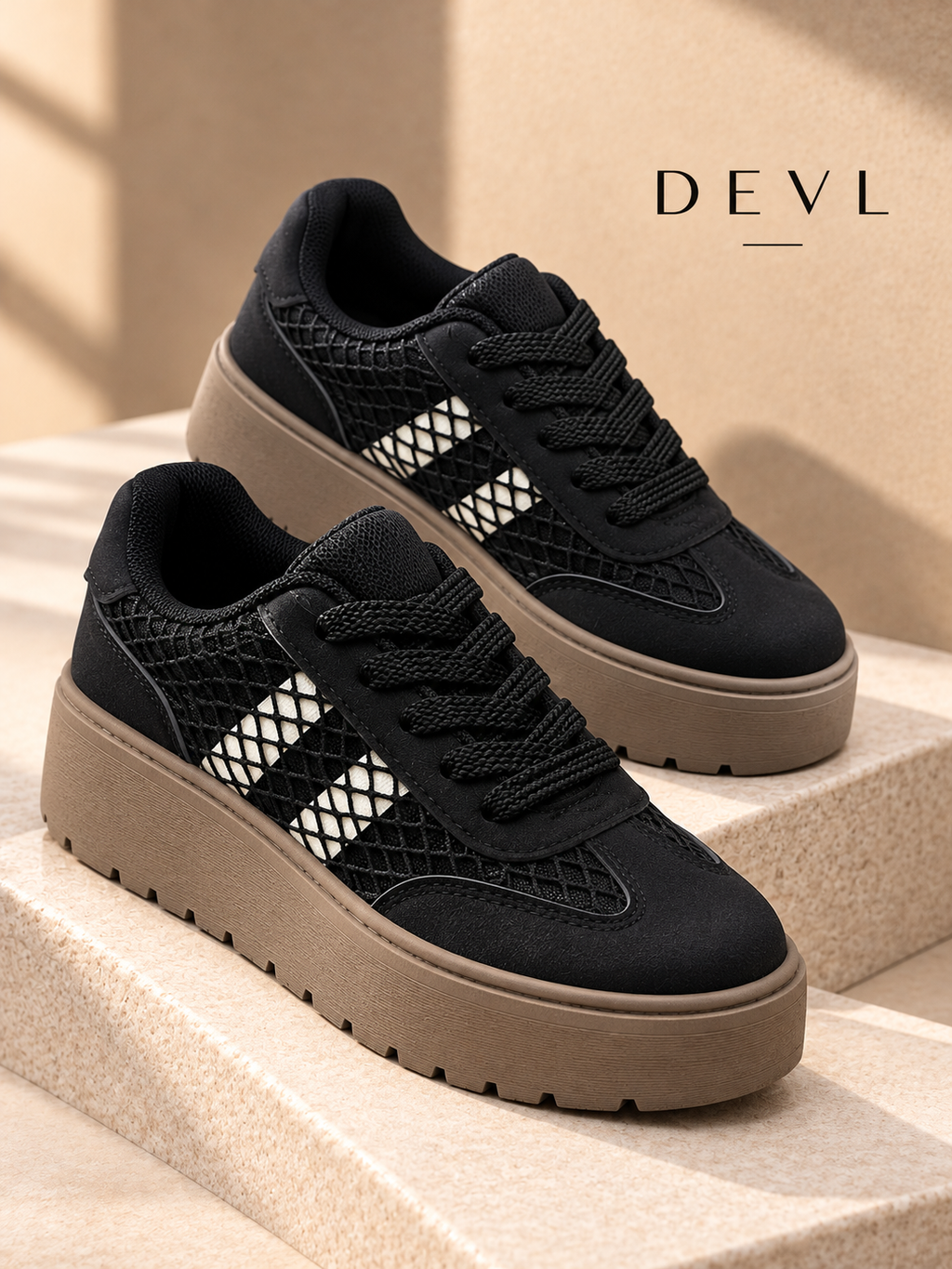 Zapatillas de Mujer Negras Plataforma Urbanas