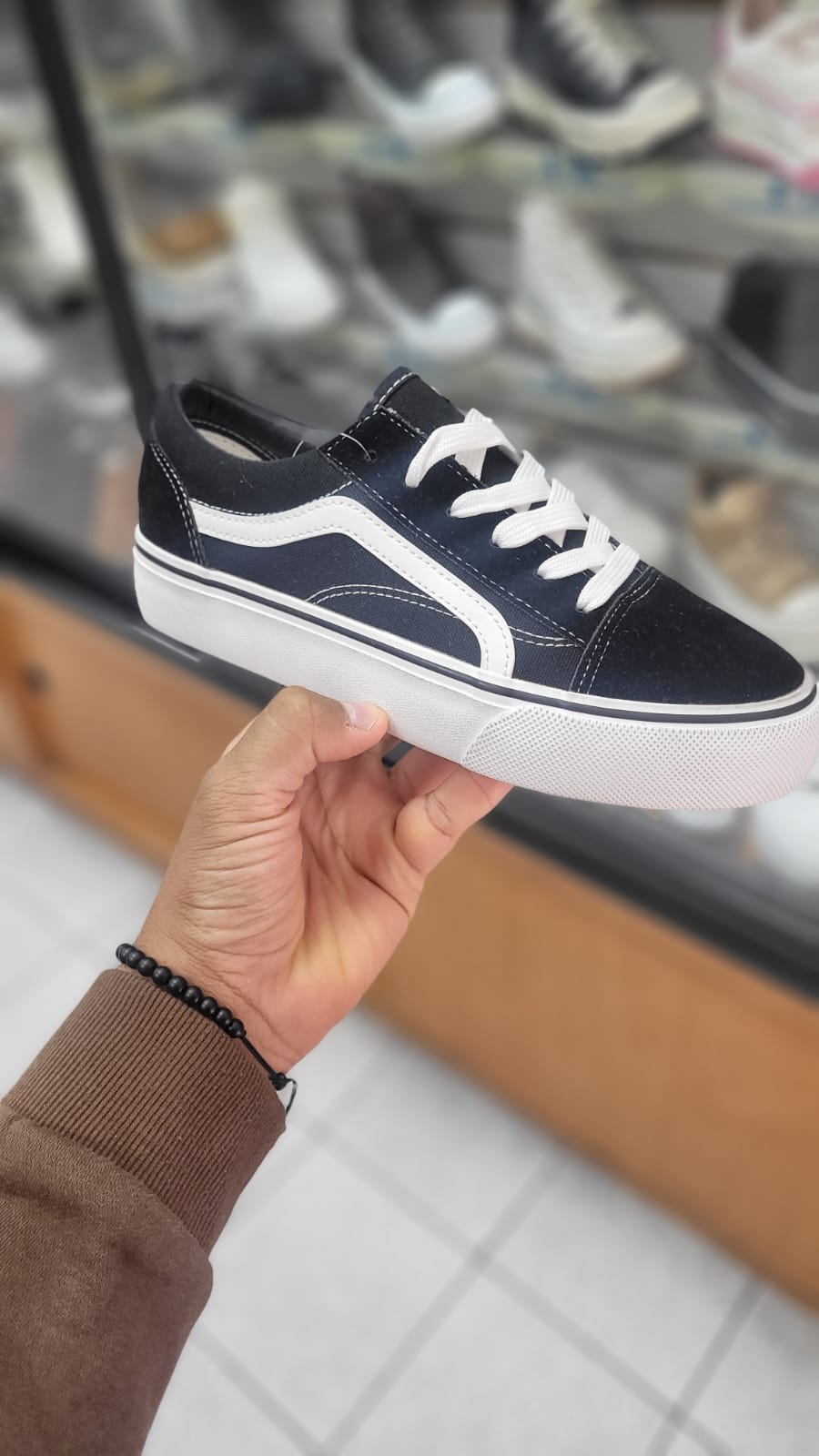 Zapatillas De Lonas Negras Con Plataforma de 3 cm Moda Urbana